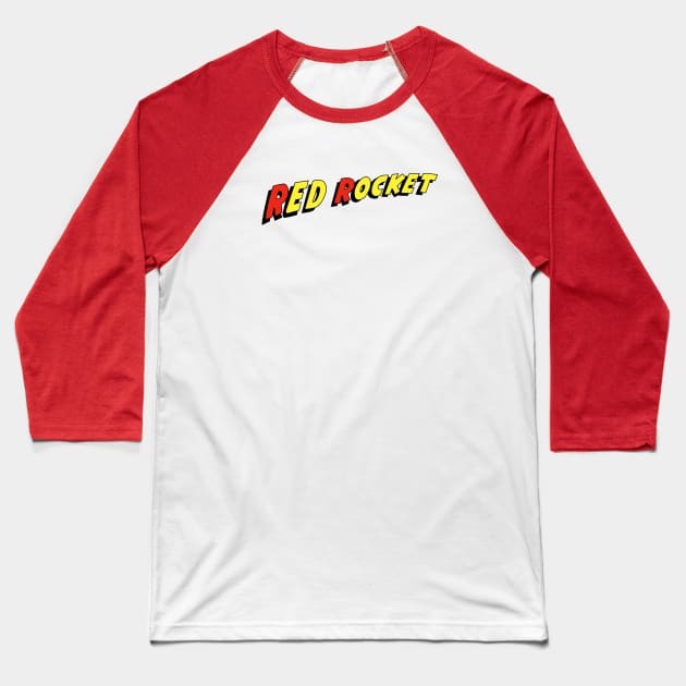 Red Rocket Baseball T-Shirt by CoverTales